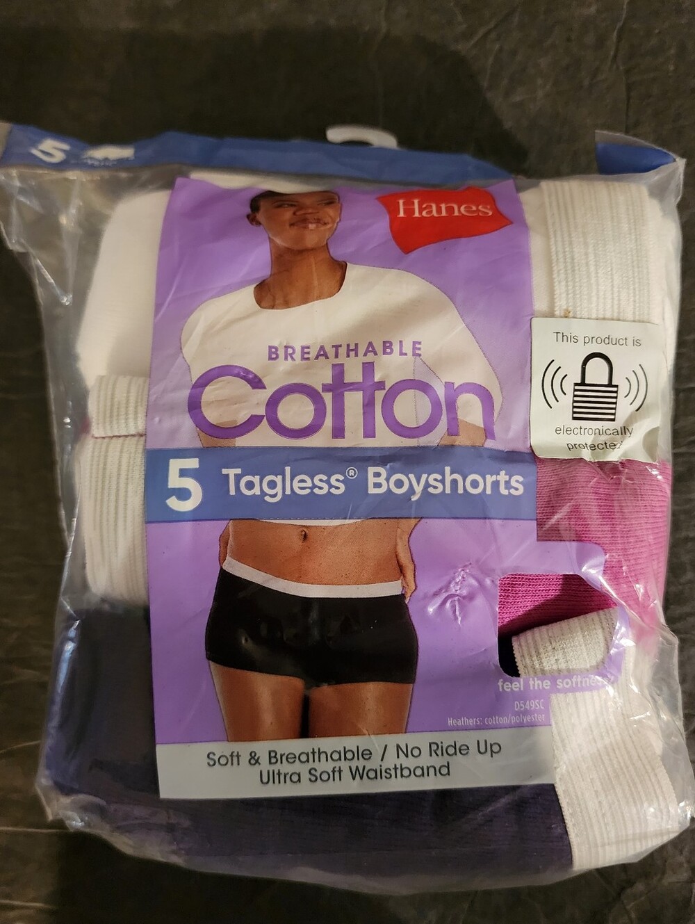 Hanes Womens 5 Pack Tagless Boyshorts Panties Sz 6/M Breathable Cotton Brand New